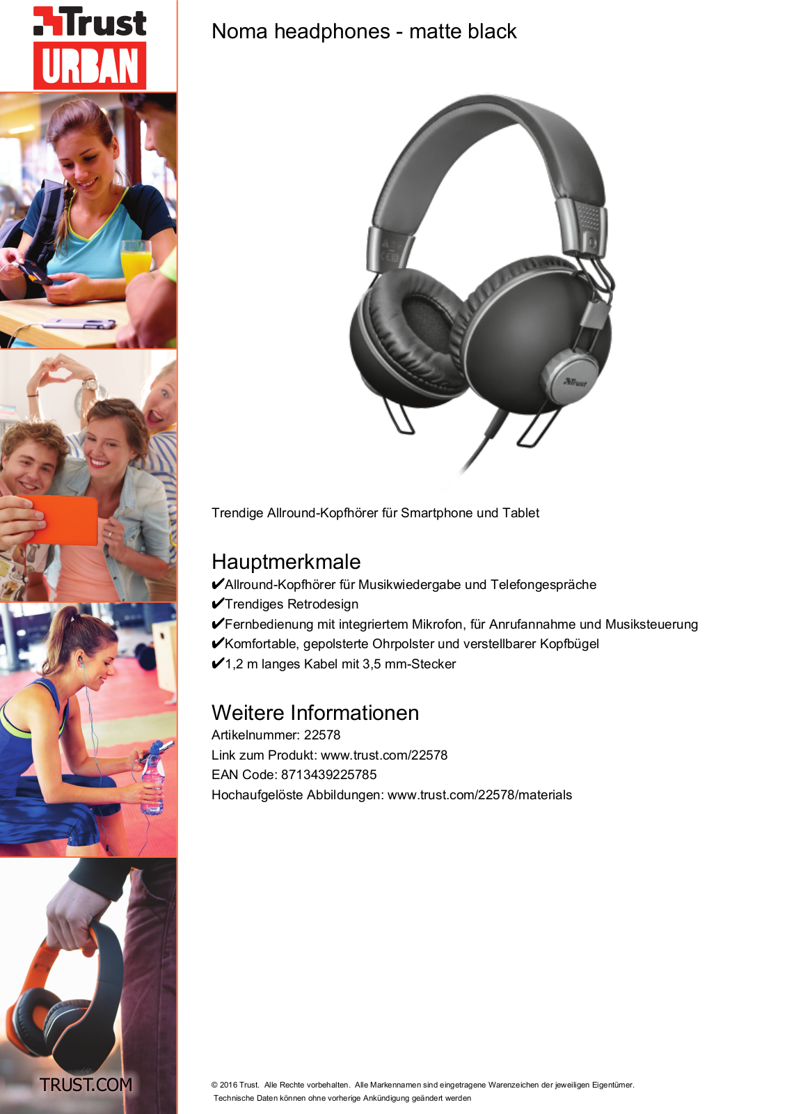 Trust Noma headphones User Manual