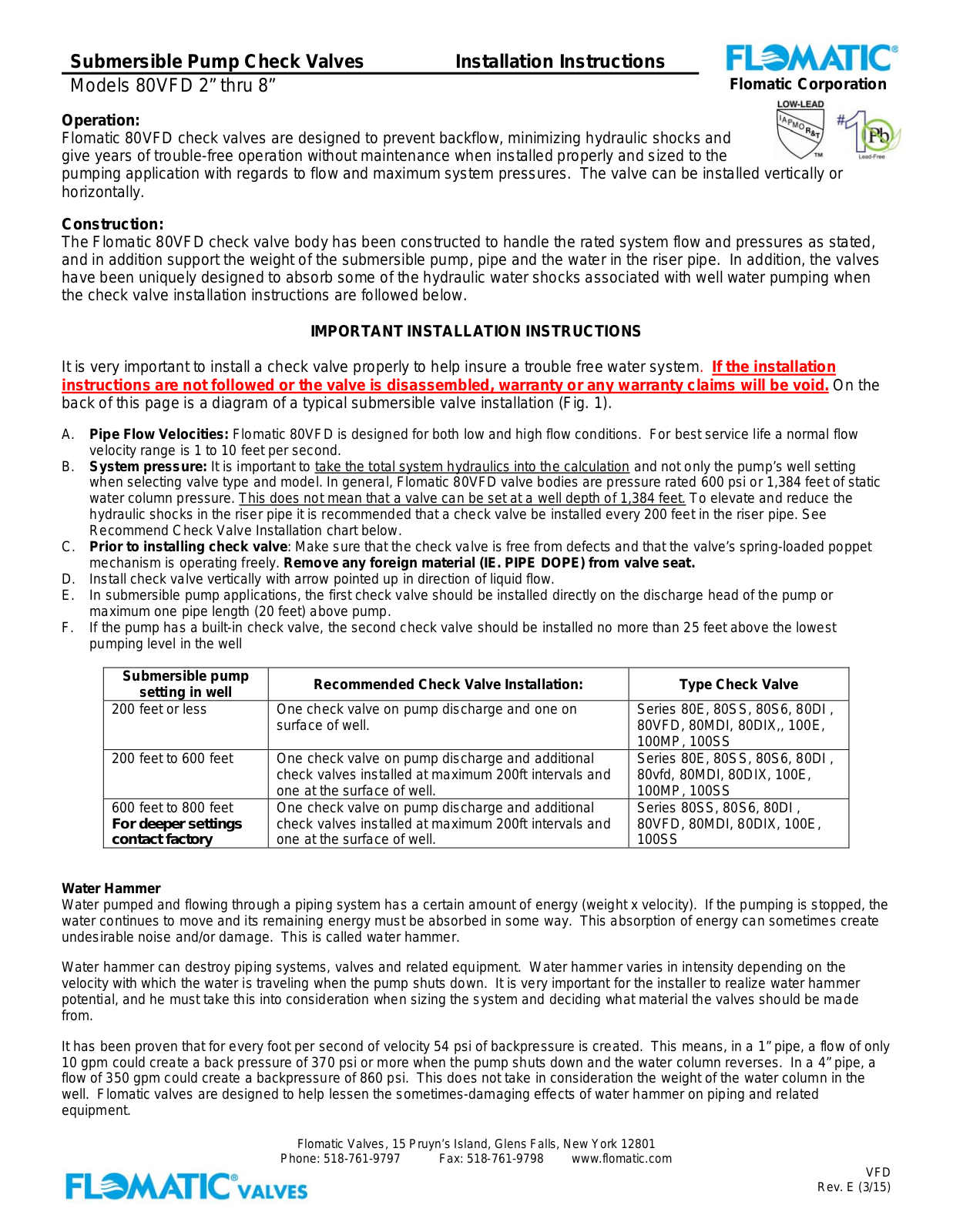 Flomatic 7937VFD, 7939VFD Instruction/Installation Manual - ManualMachine.com