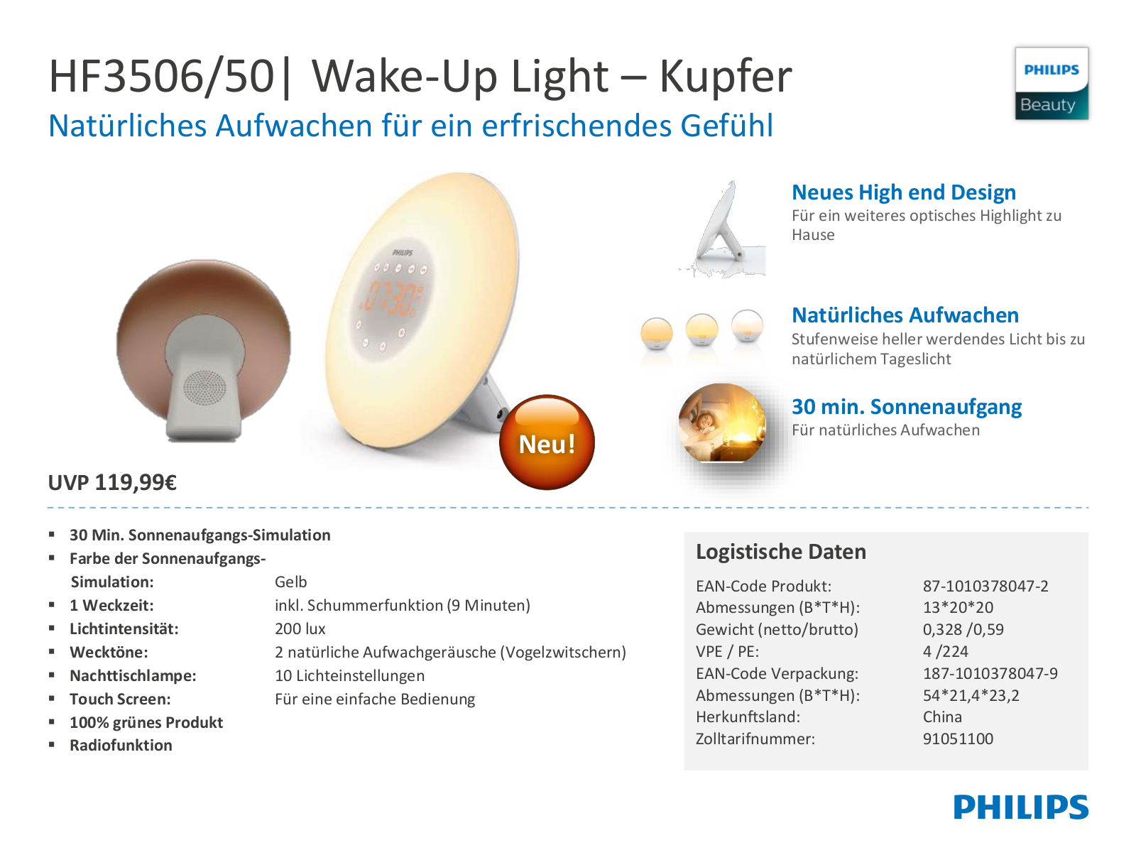 Philips HF3506-50 Technical data