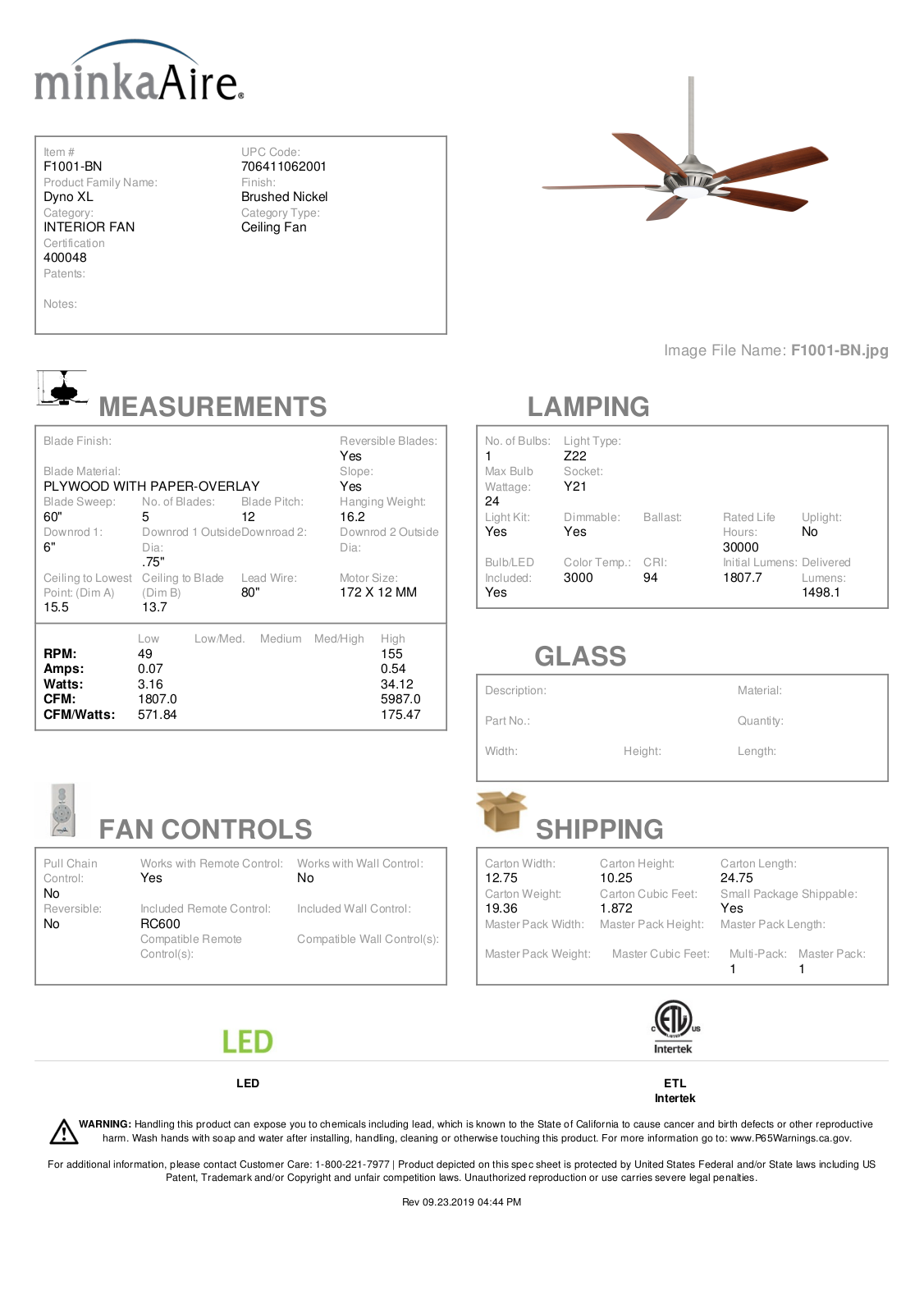 Minka Aire MKA10116 Specifications - ManualMachine.com