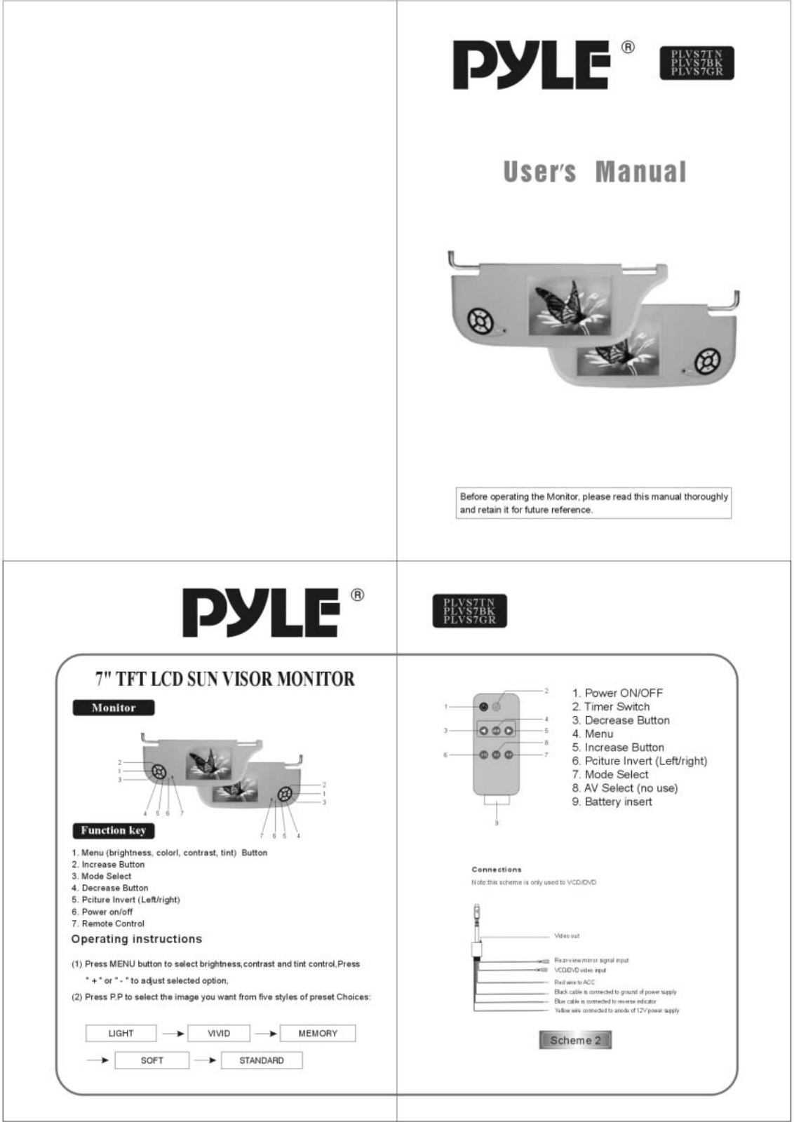 PYLE Audio PLVS7BK User Manual