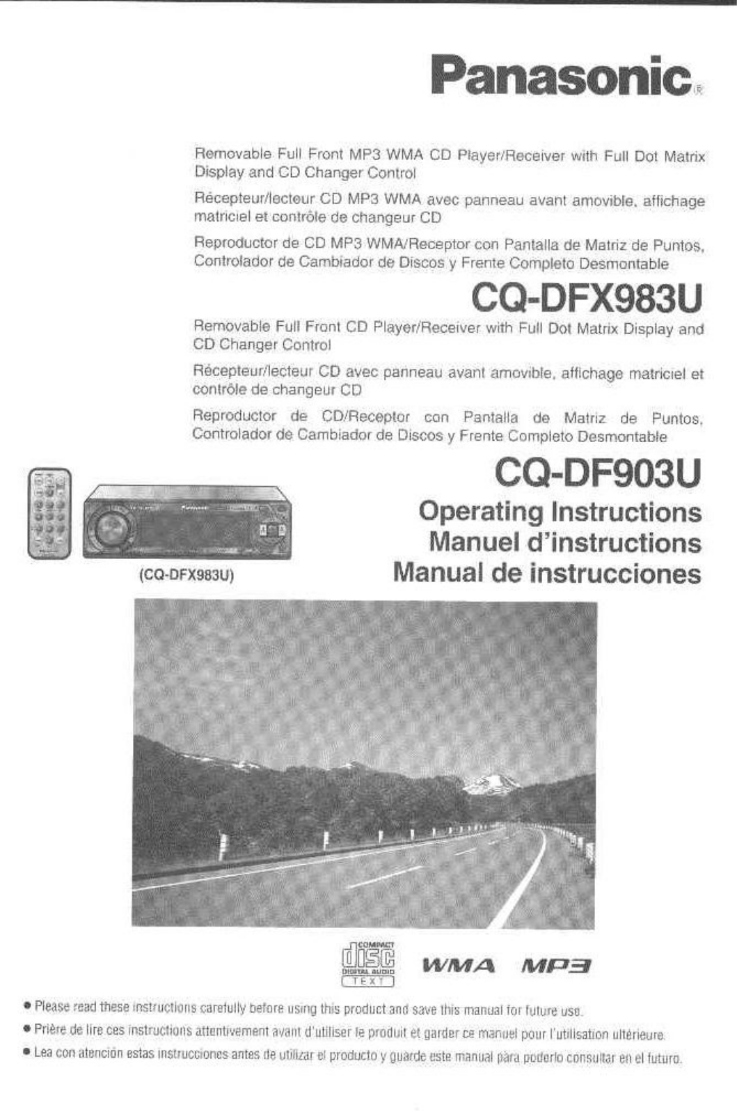Panasonic CQ-DF903U User Manual