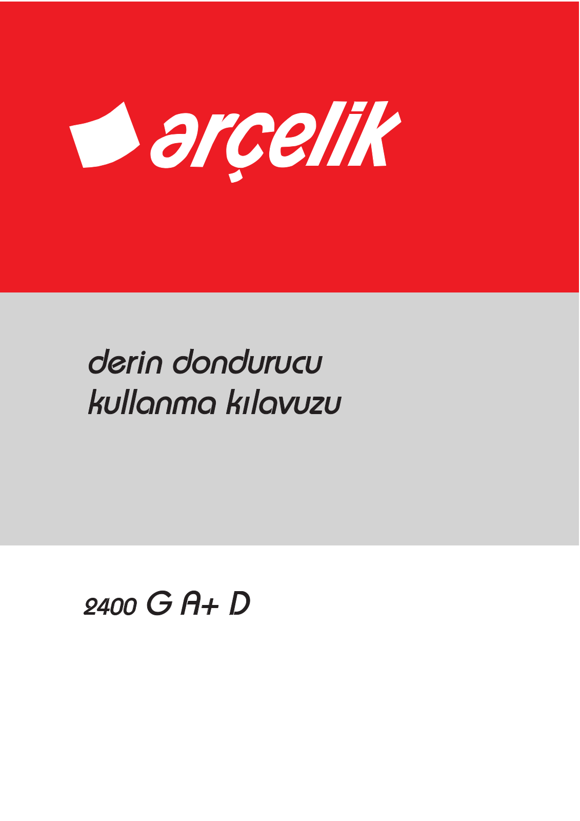 Arçelik 2400 G A+ D User manual