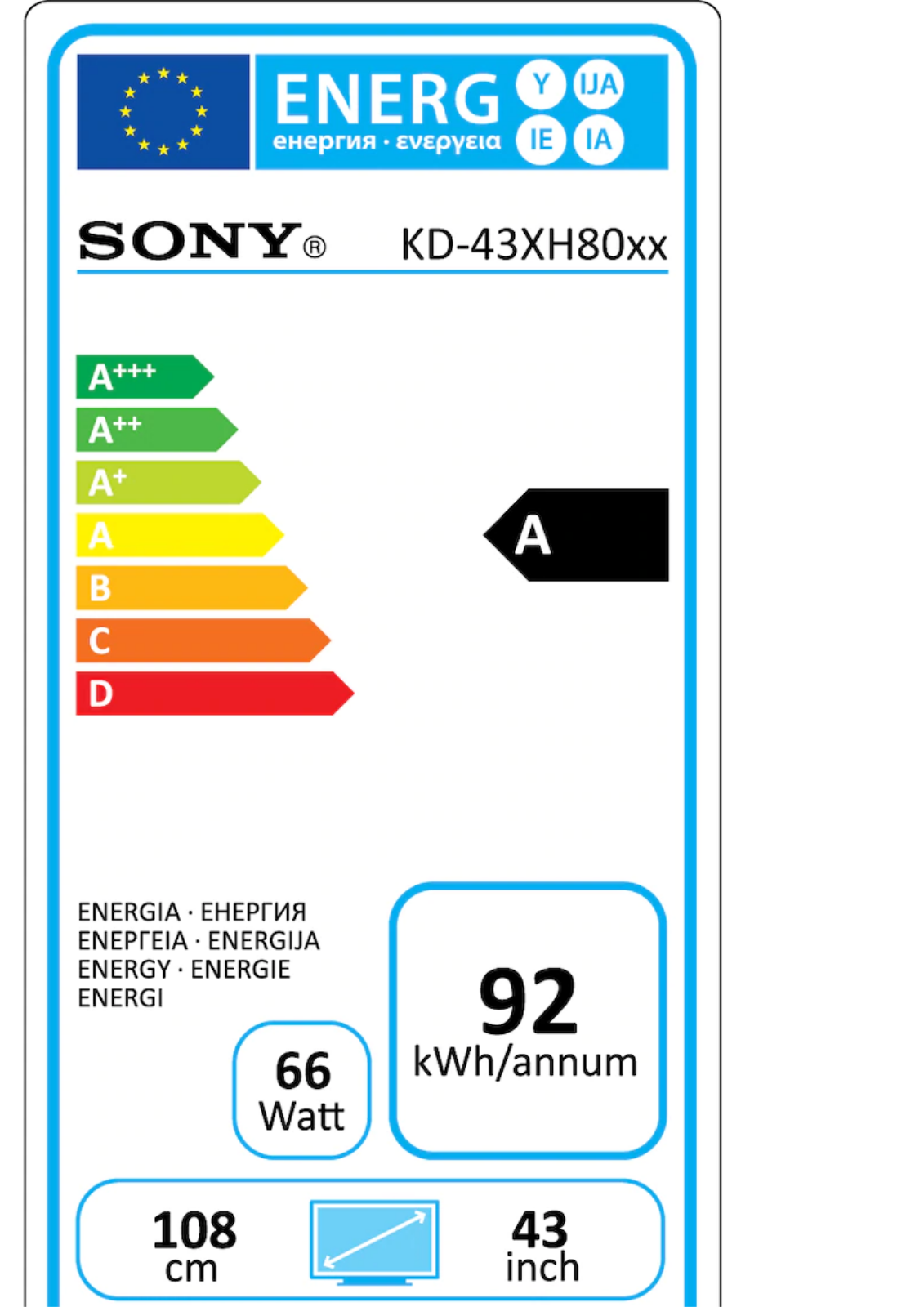 Sony KD-43XH8077 User Manual