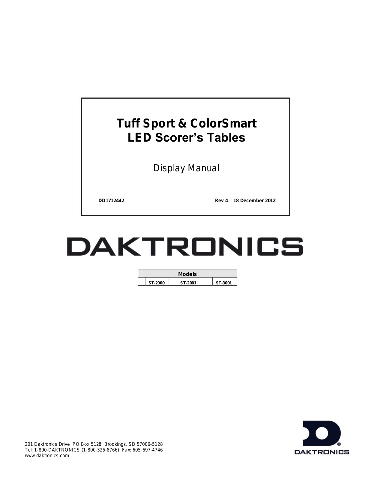 Daktronics ST-2000 User Manual