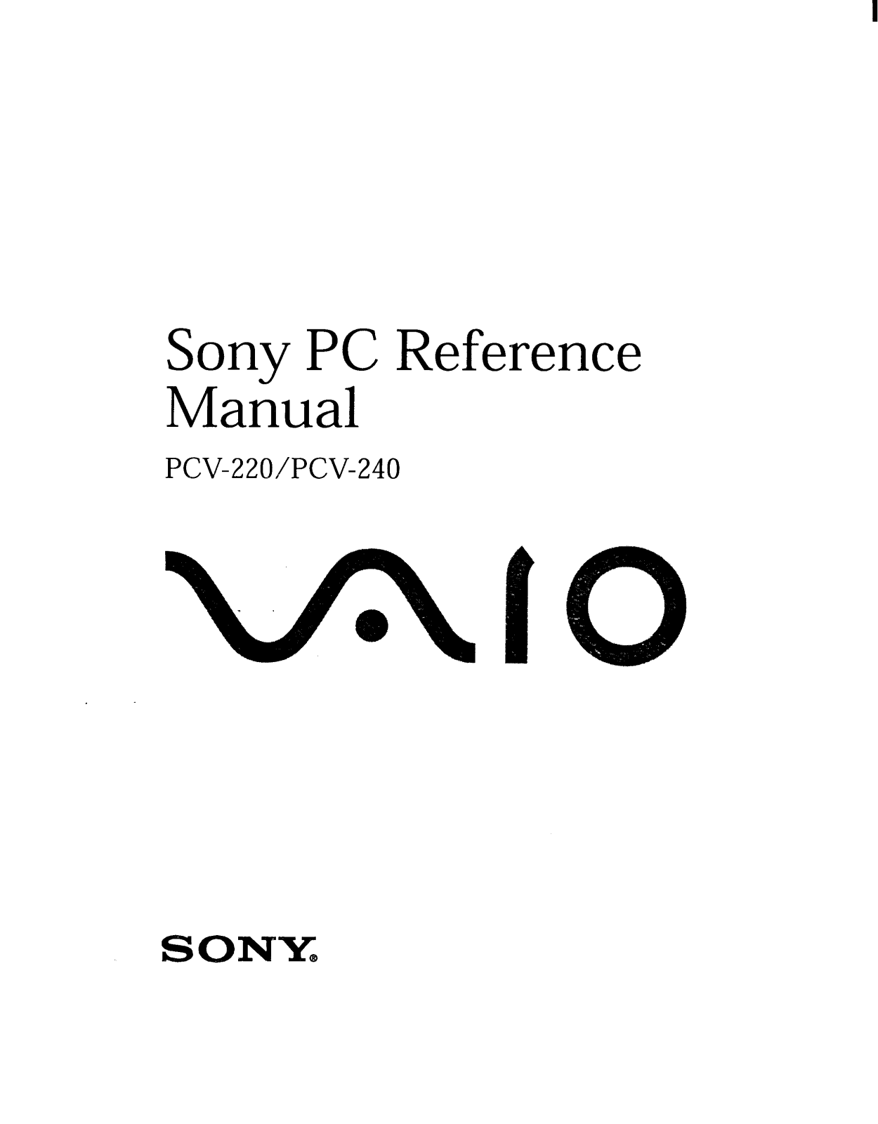 Sony PCV-220, PCV-240 User Manual