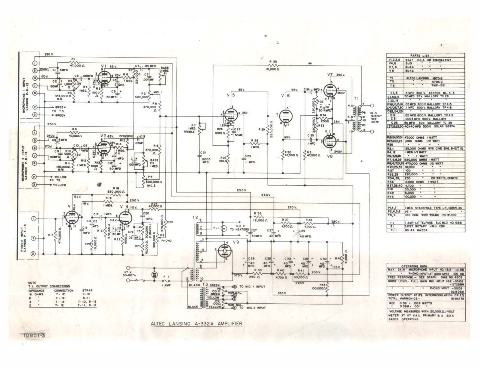 Altec Lansing 332a schematic