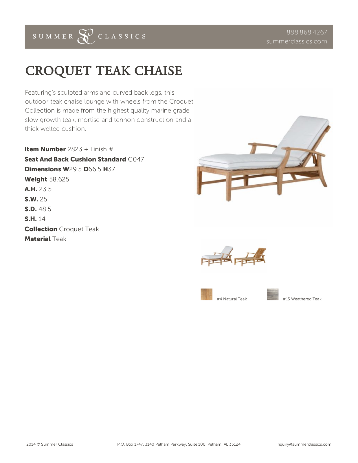 Summer Classics SMCL1606 Specifications - ManualMachine.com