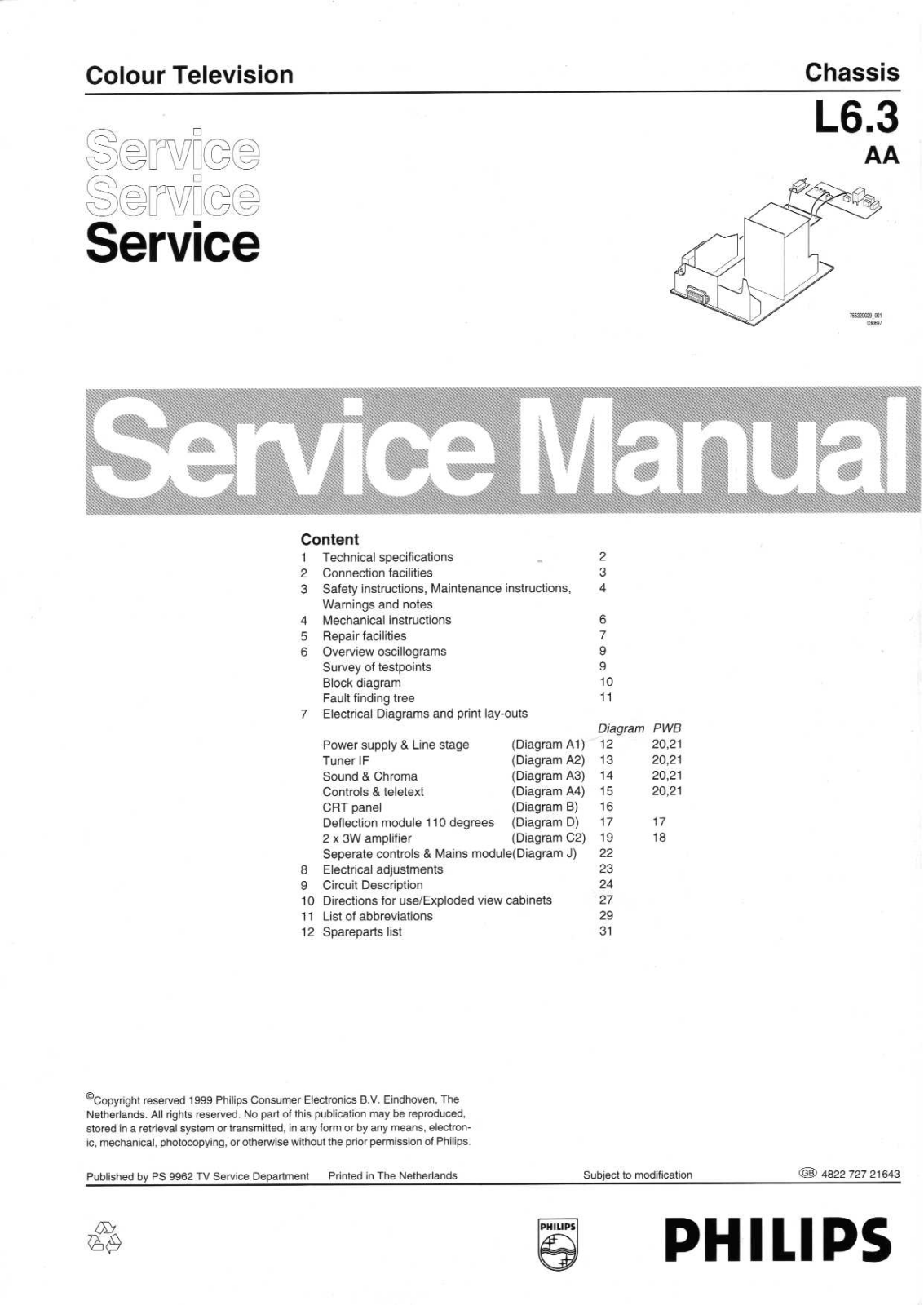 Philips L6.3AA Service Manual