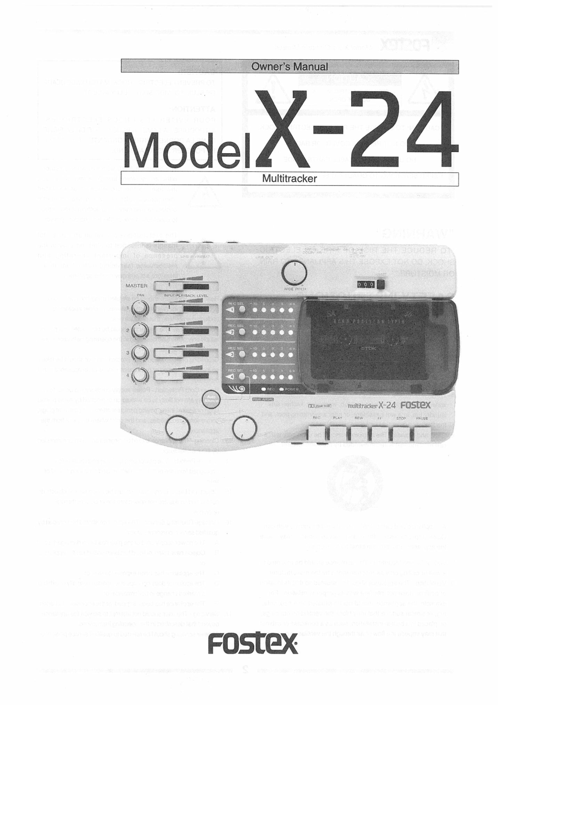 Fostex X-24 Owners Manual