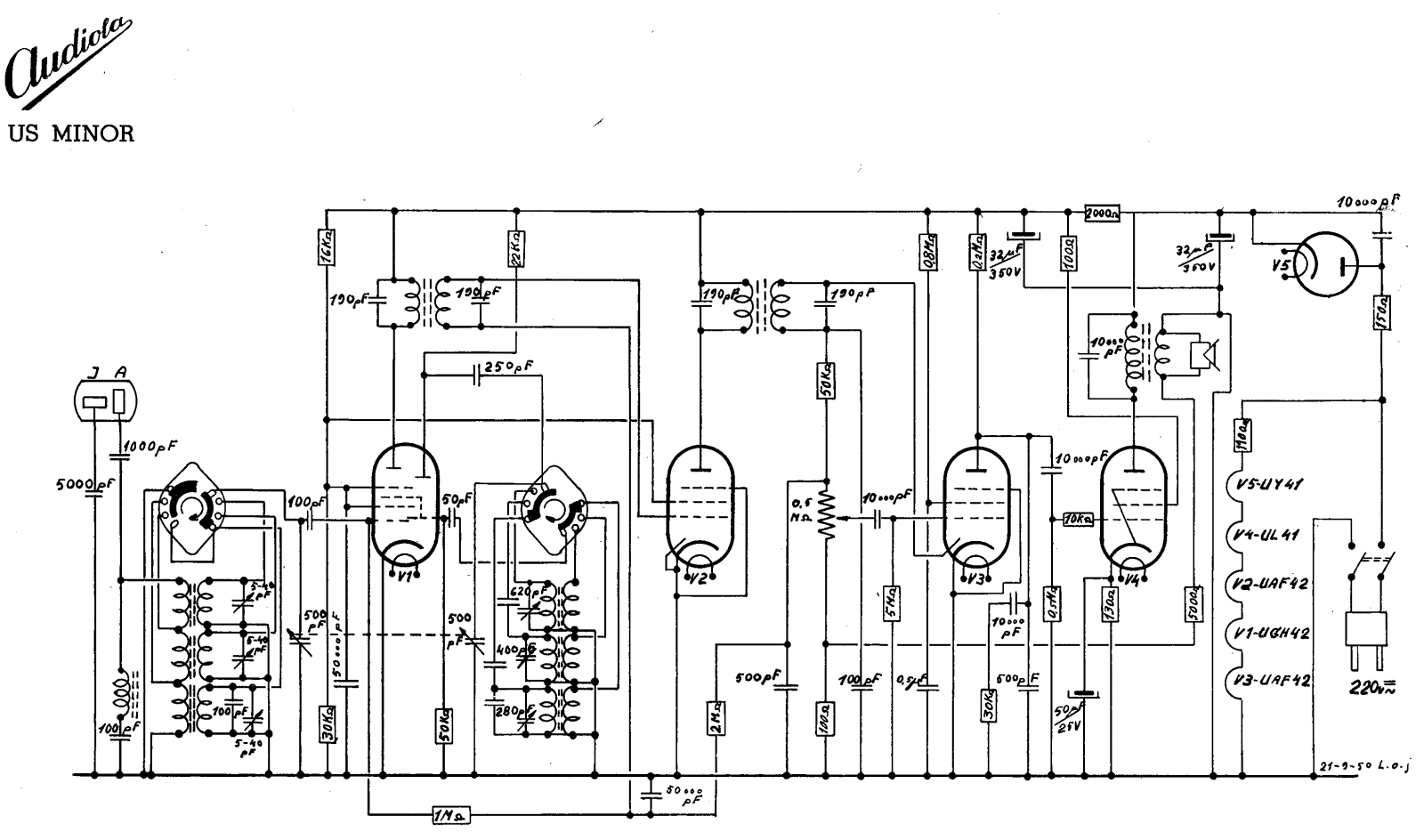 Audiola US Minor Schematic