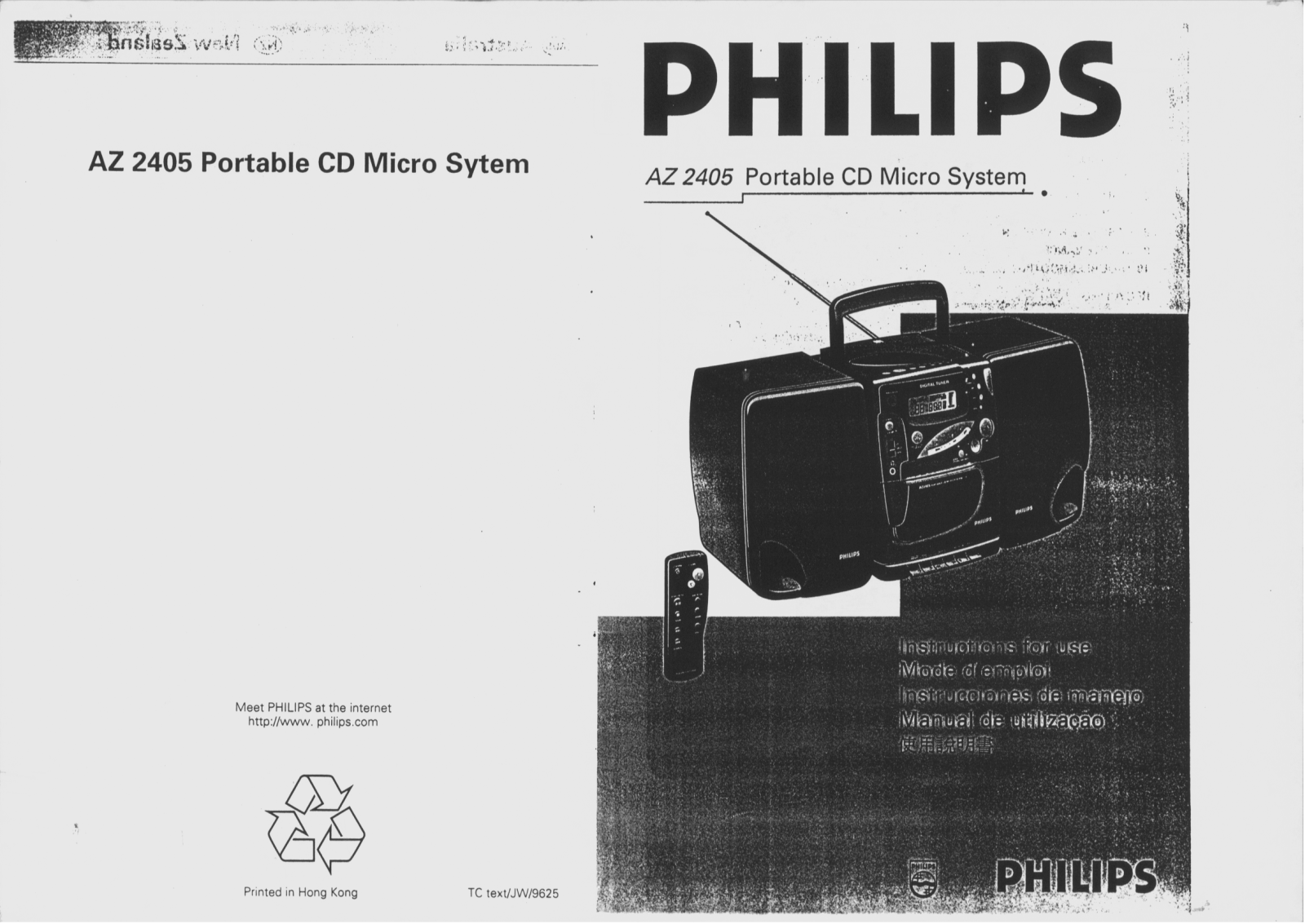 Philips AZ2405/17, AZ2405/05, AZ2405/01, AZ2405/00 User Manual