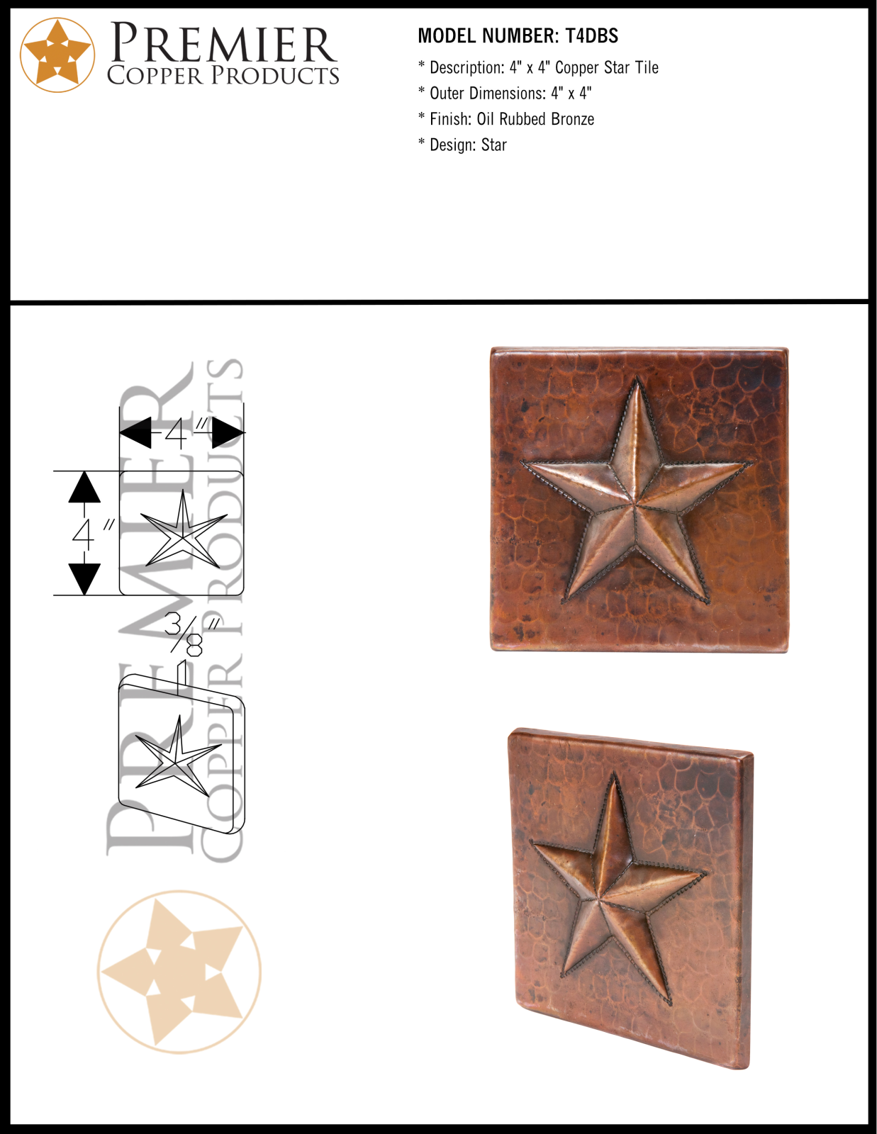 Premier Copper Products IER1078 Specifications - ManualMachine.com