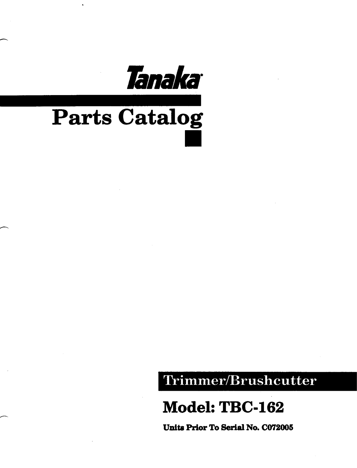 Tanaka TBC-162 User Manual