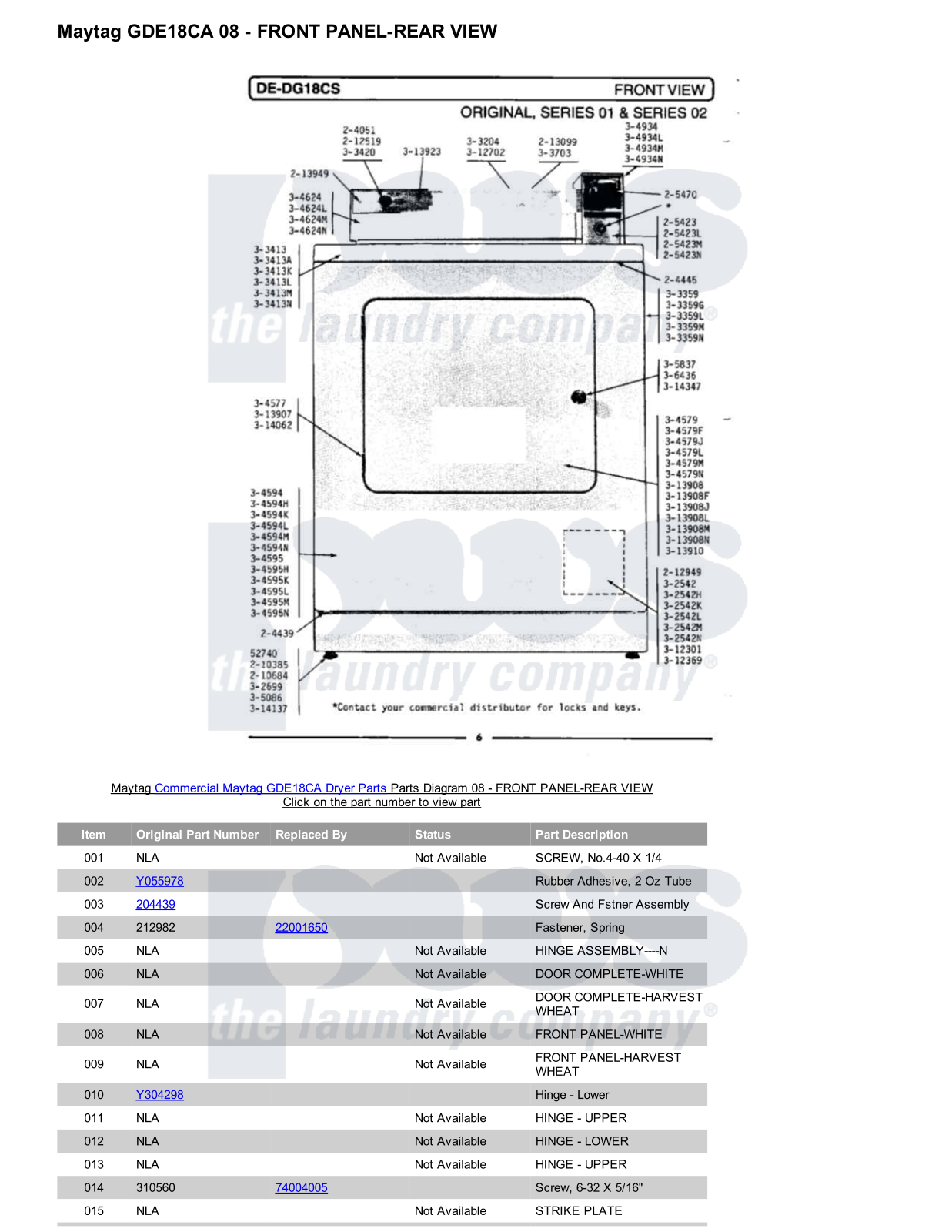 Maytag GDE18CA Parts Diagram