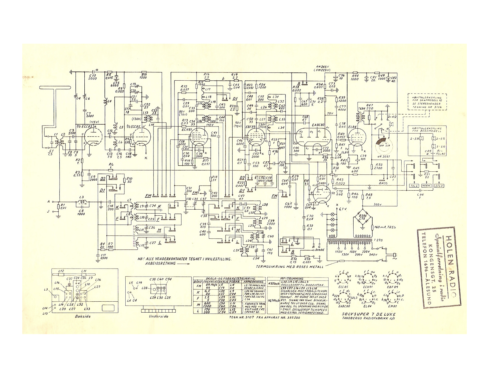 Tandberg Solvsuper 7 De Luxe Schematic