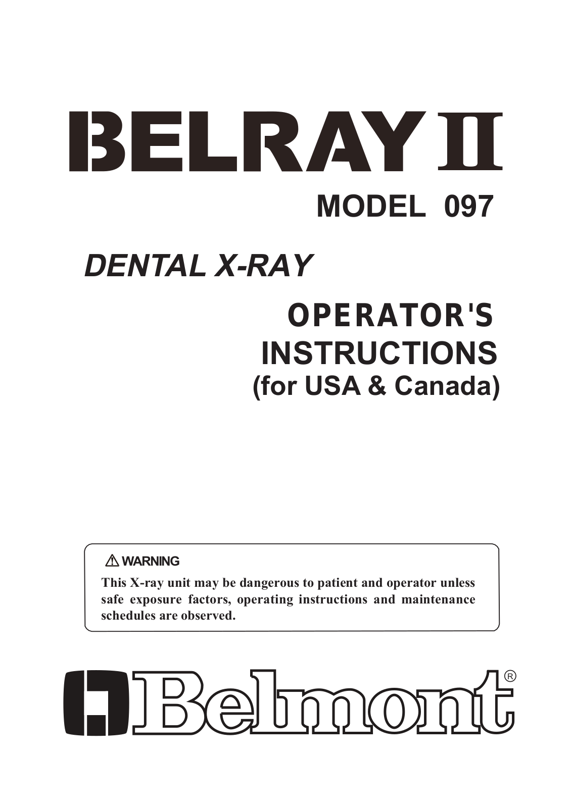 Belmont 097 User guide - ManualMachine.com