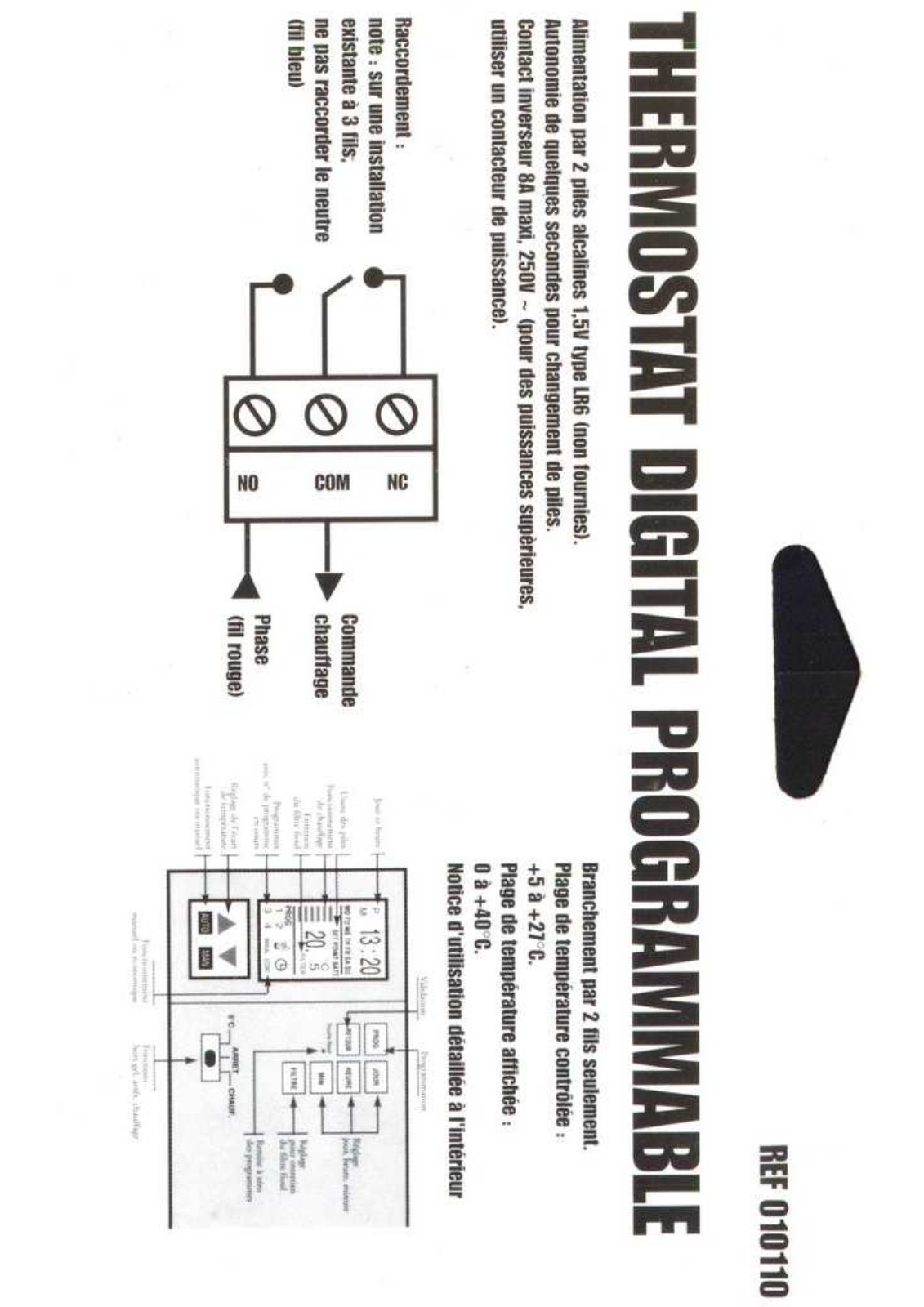 DOMLINE TERMOSTAT PROGRAMMABLE 010110 User Manual