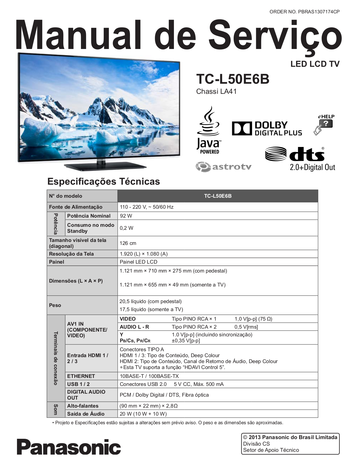 Panasonic TC-L50E6B Schematic