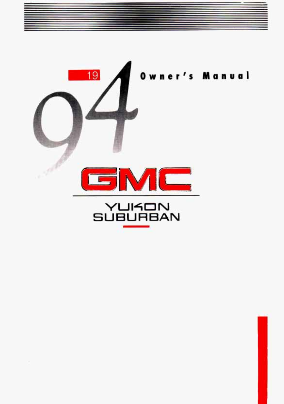 Gmc Yukon Suburban 1994 User Manual