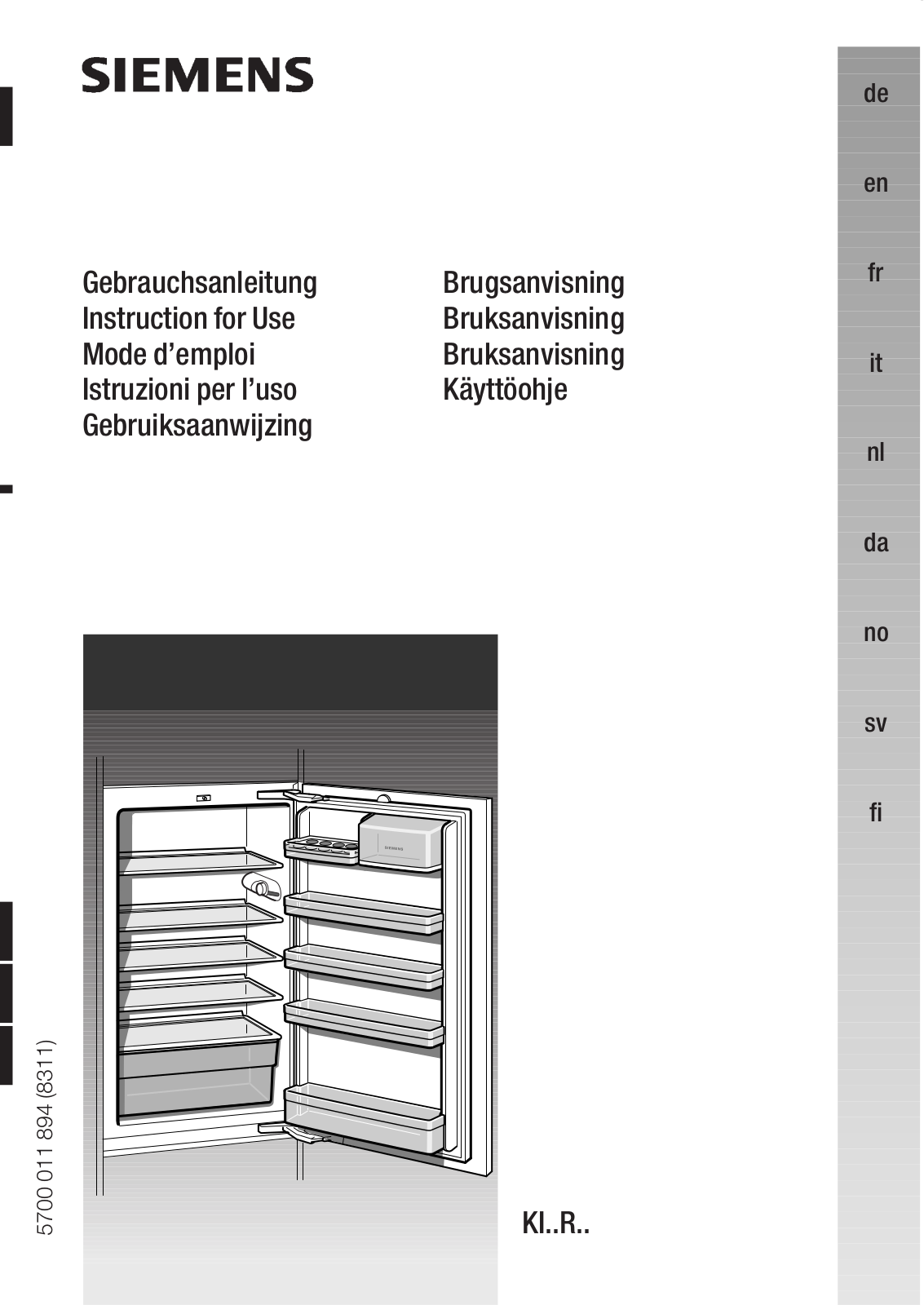 Siemens KI17R475 User Manual