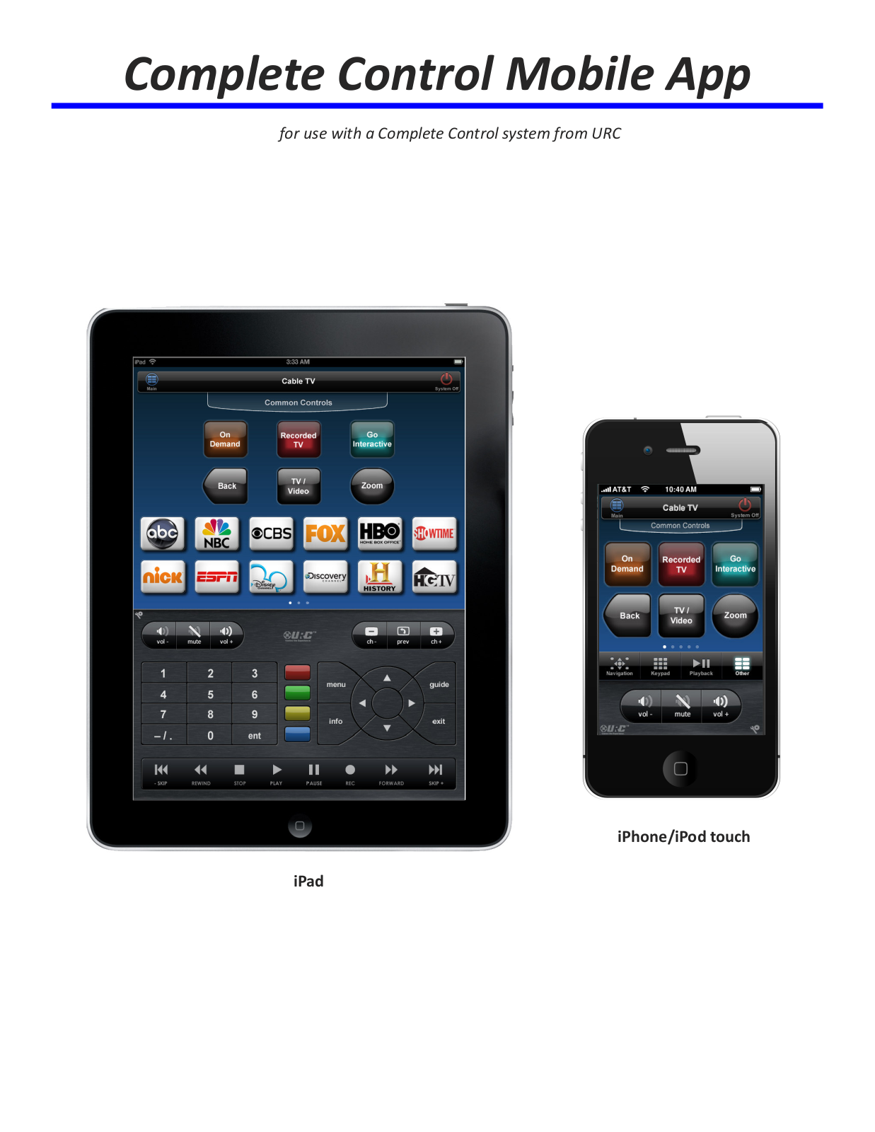 Universal Remote Control Complete Control Mobile App User's Guide