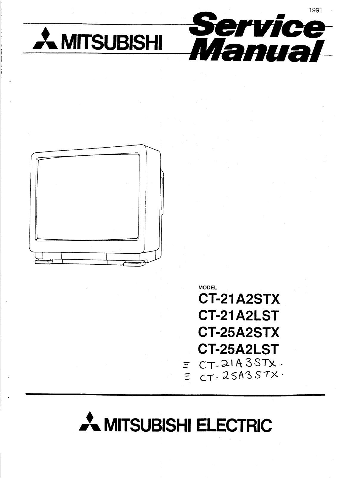 Mitsubishi CT-21A2STX/LST, CT-25A2STX/LST, CT-21A3STX, CT-25A3STX Schematic