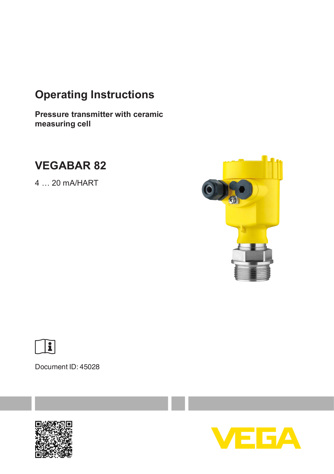 VEGA VEGABAR 82 Operating Instructions