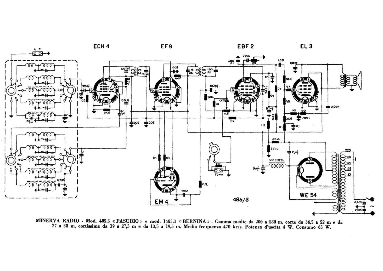 Minerva 485 3, 1485 3 schematic