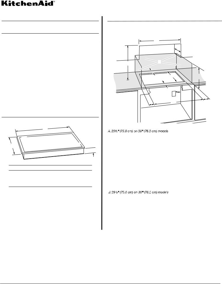 KitchenAid KICU500XBL, KICU500XSS Dimension Guide