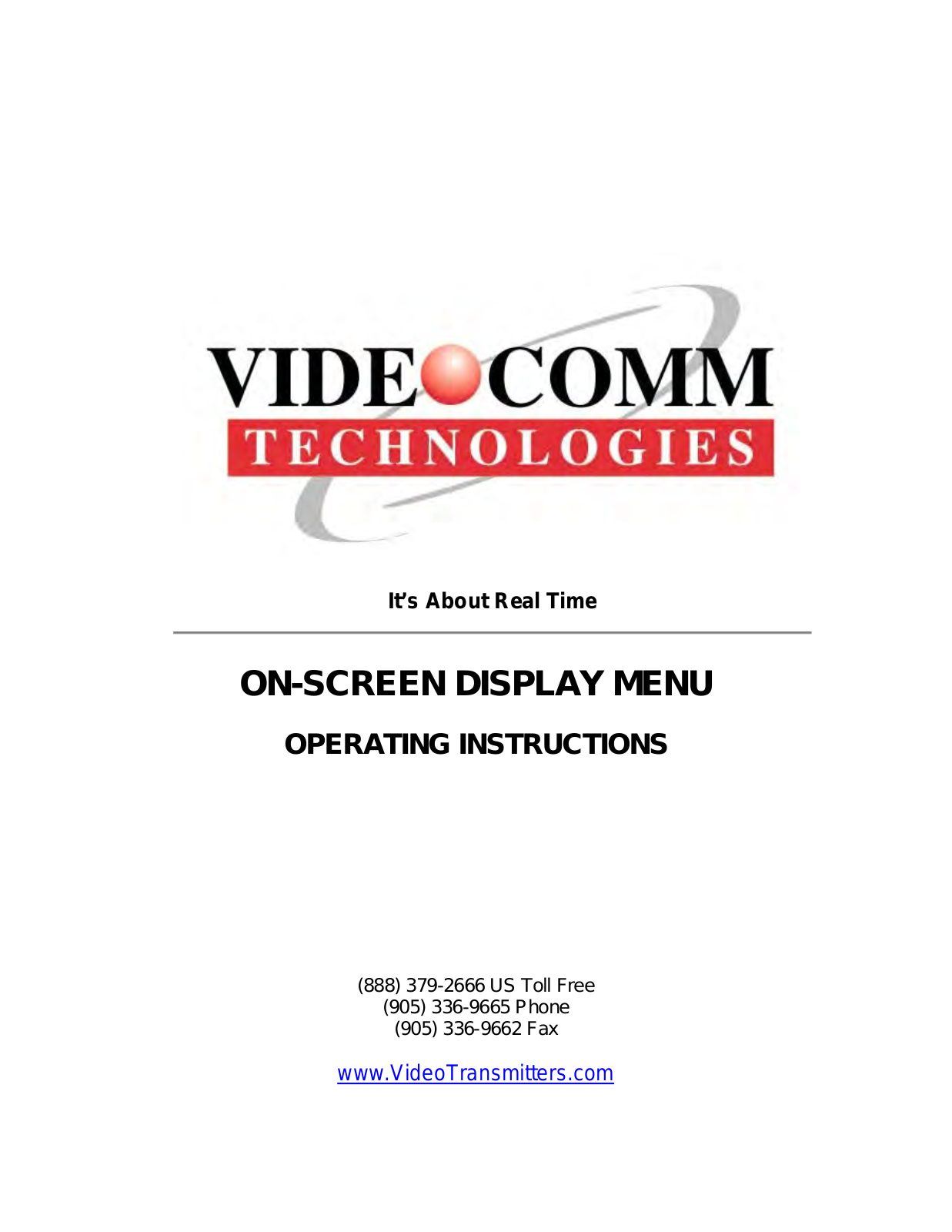 VideoComm CX-700SR105, CX-700SR180, CX-700SR90 User Manual