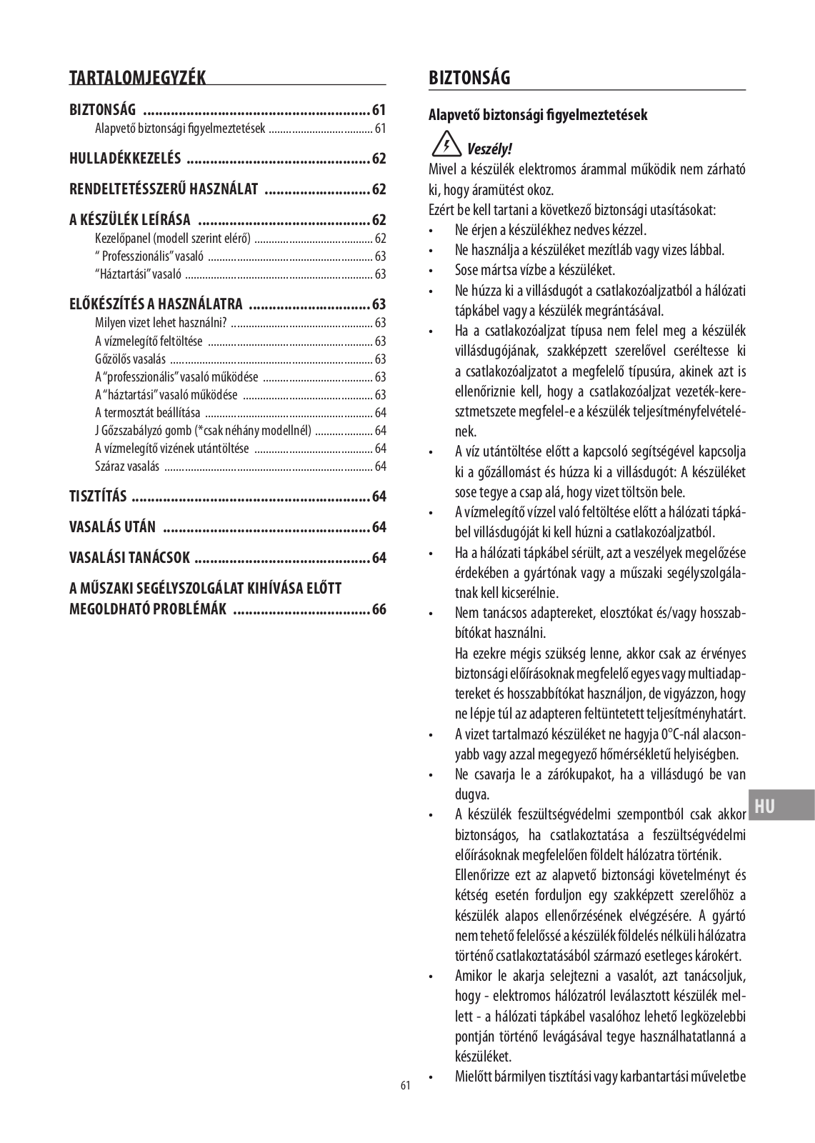 Delonghi PRO 1420, VVX 1440, VVX 1470GA, PRO 1460, VVX 1420 Instructions Manual