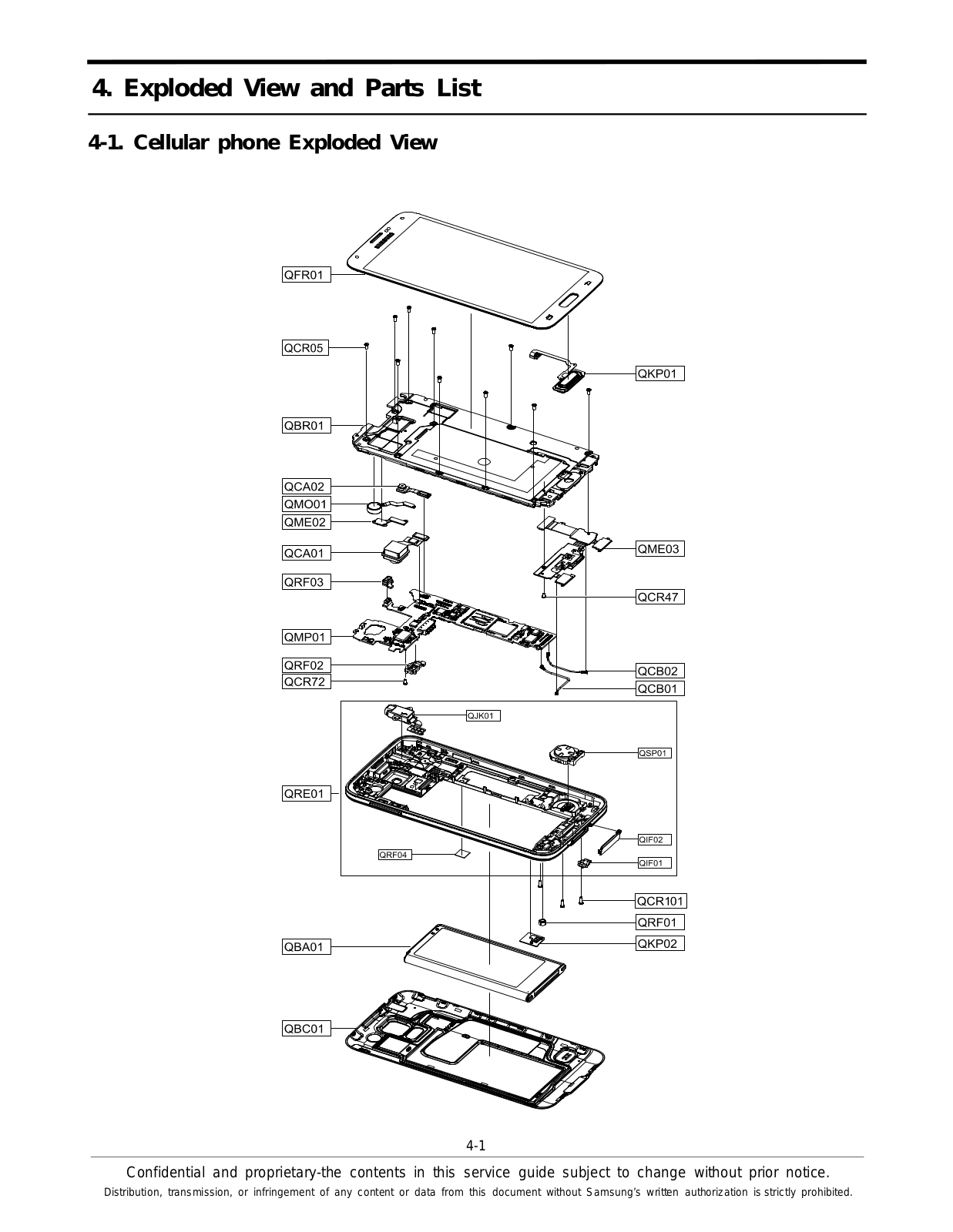 Samsung SM-G900T Exploded View