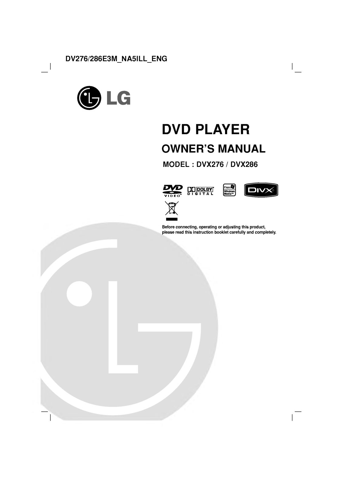 Lg DVX-286 User Manual