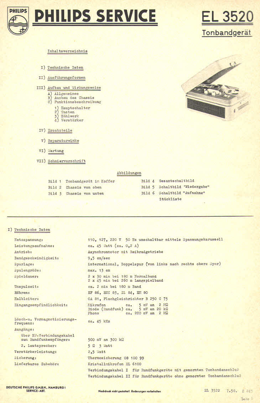 Philips EL-3520 Service manual