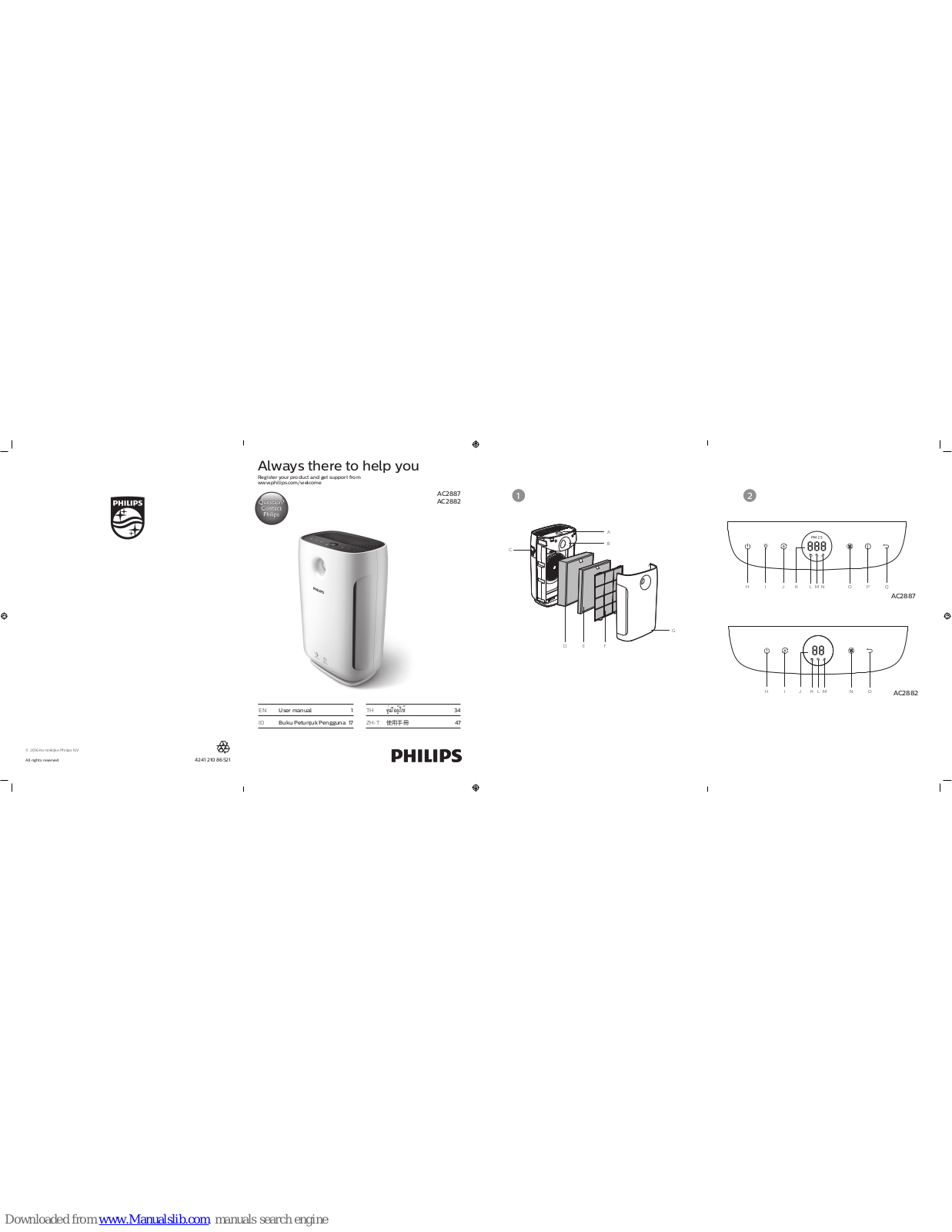 Philips AC2882, AC2887 User Manual