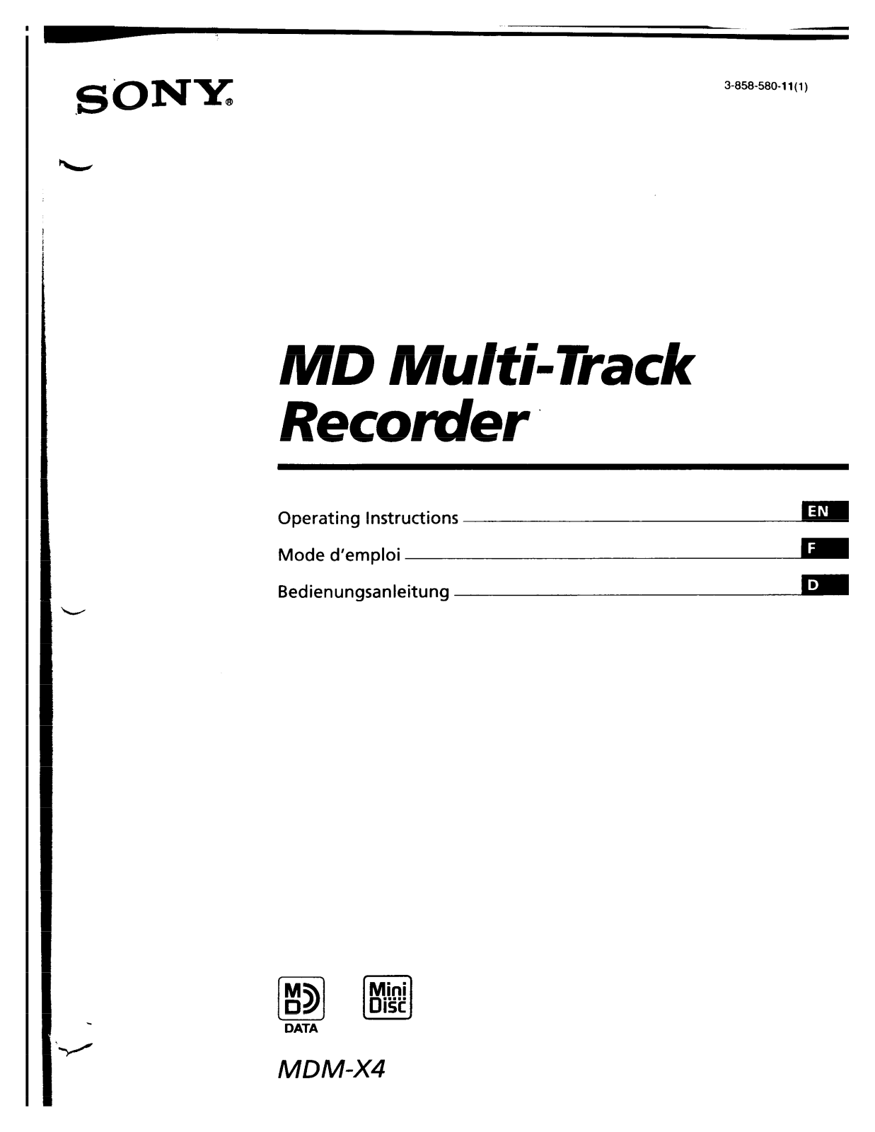 Sony MDM-X4 User Manual 2