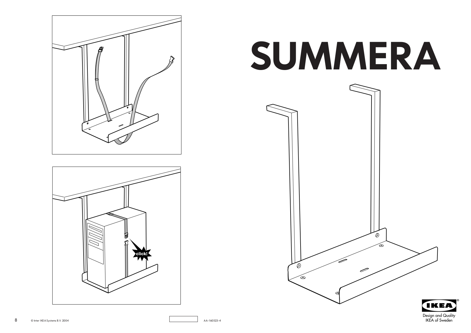 IKEA SUMMERA COMPUTER HOLDER Assembly Instruction