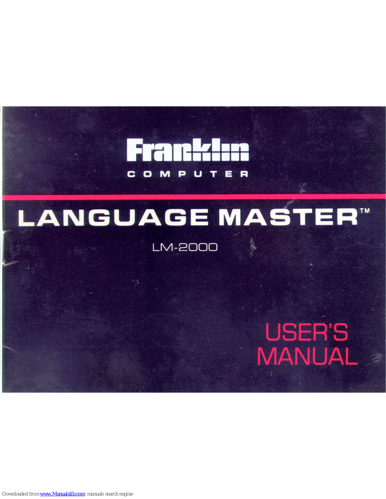 Franklin Language Master LM-2000 User Manual