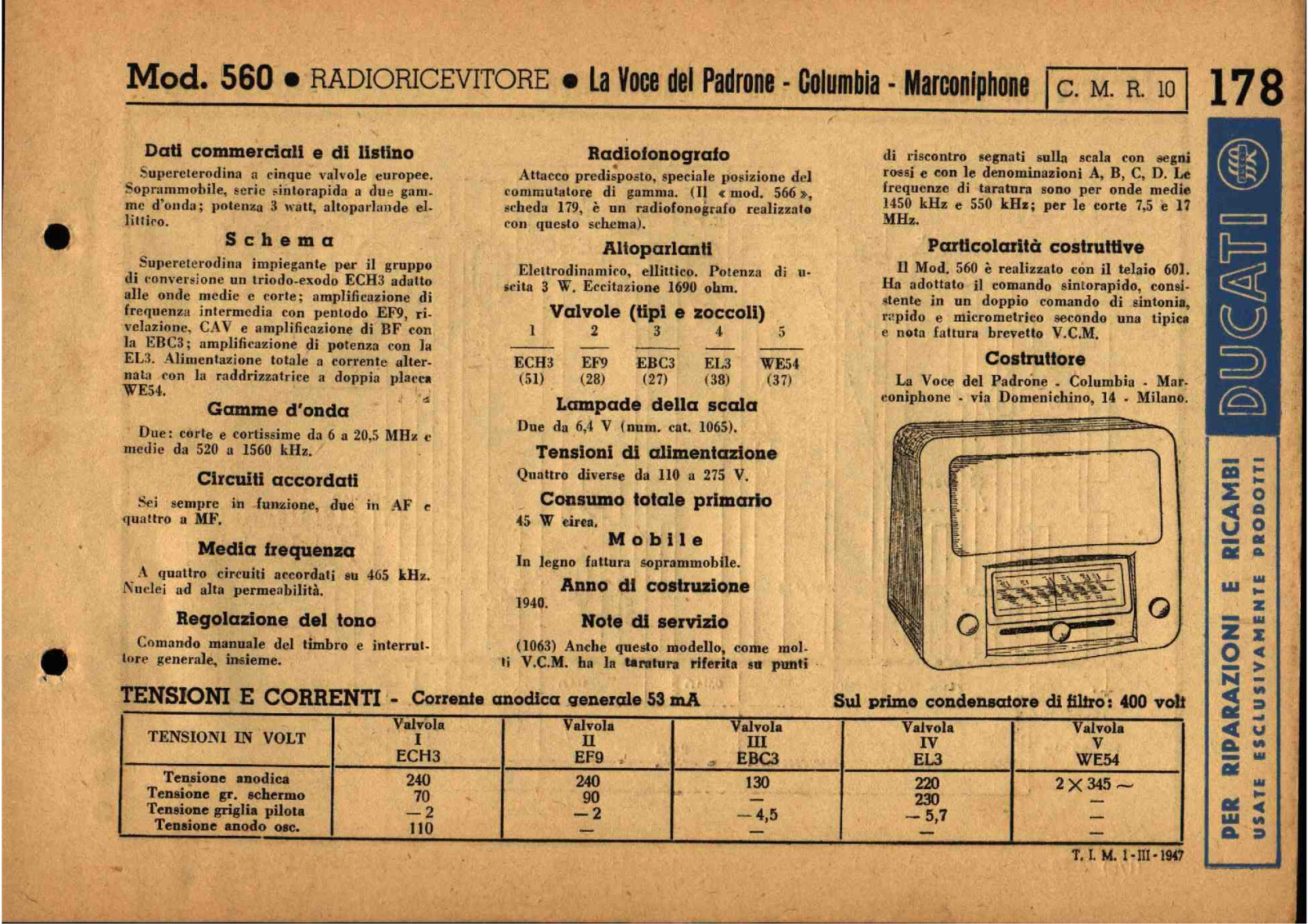 Voce Del Padrone Marconi 560 schematic