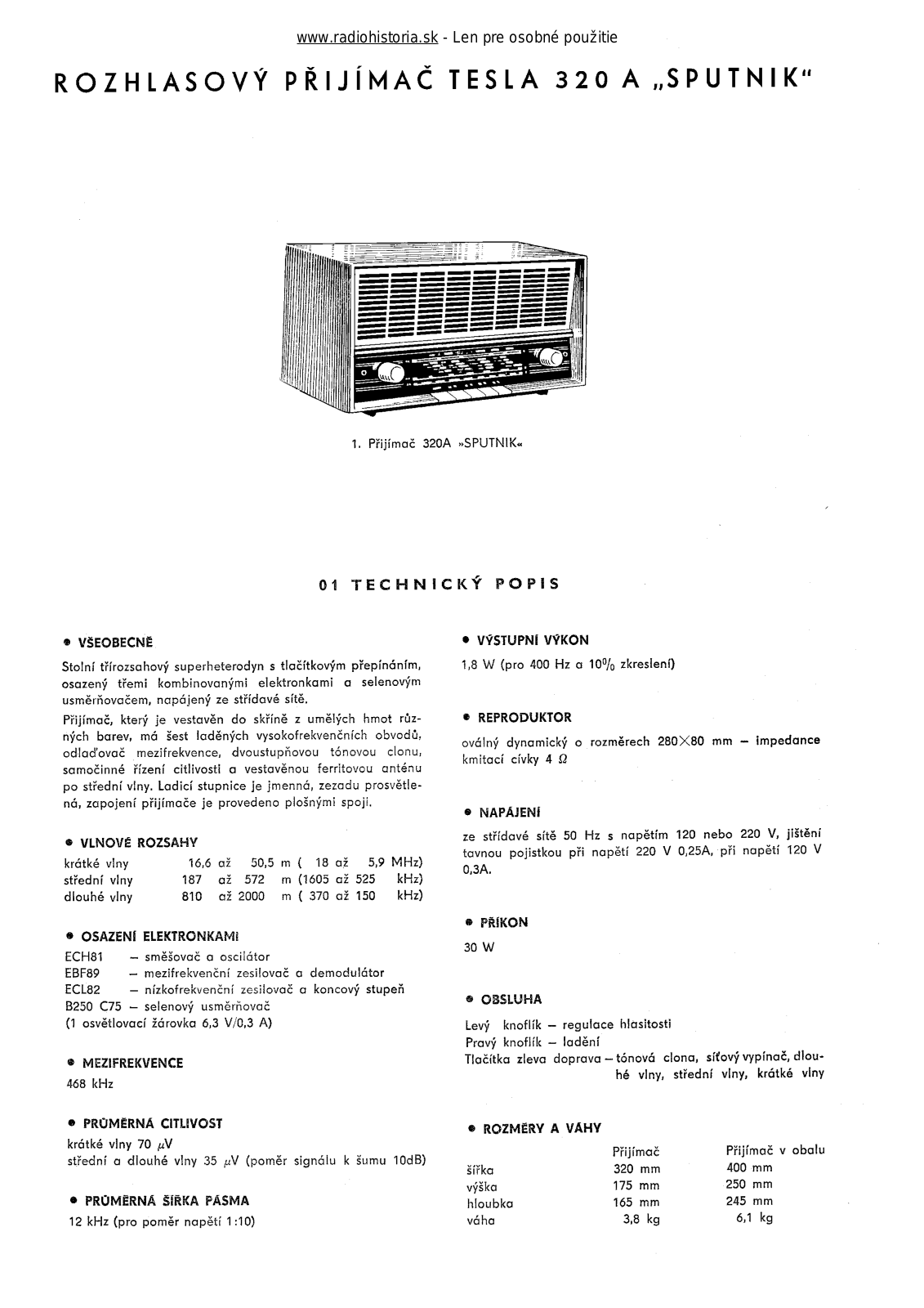 Tesla 320A Sputnik ST User Manual