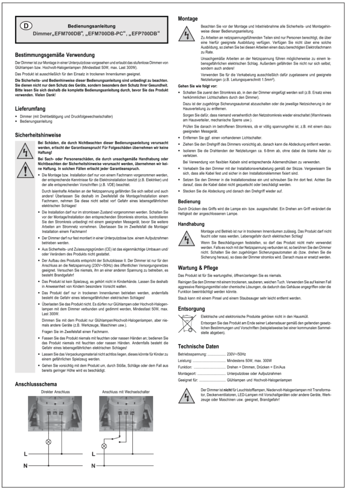 GAO EFM700DB, EFM700DB-PC, EFP700DB User guide