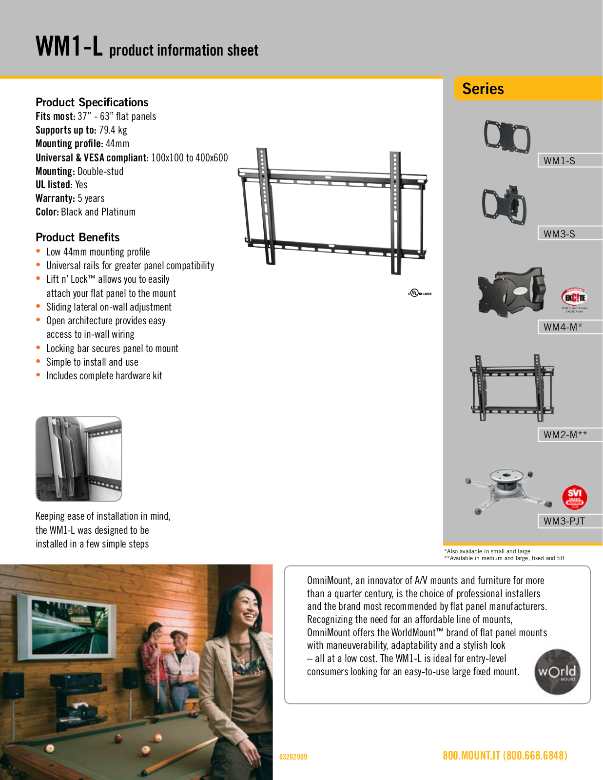 Omnimount WM1-L User Manual