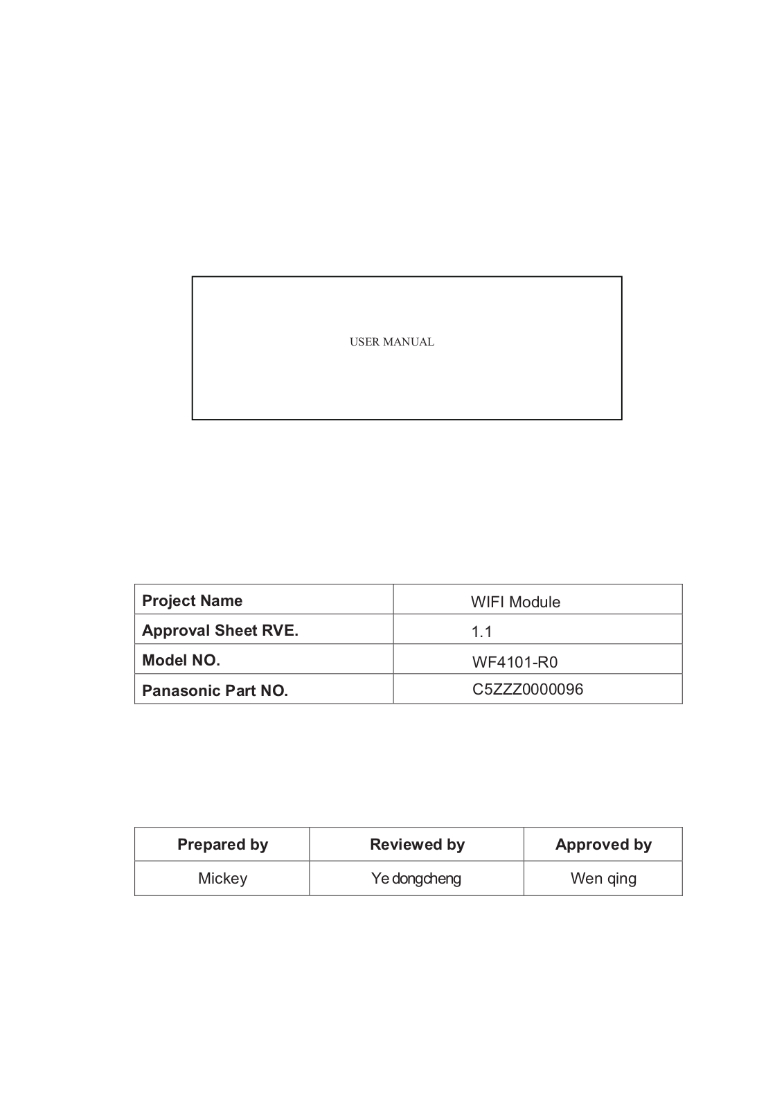 Dalian Golden Hualu Digital Technology WF4101 User Manual