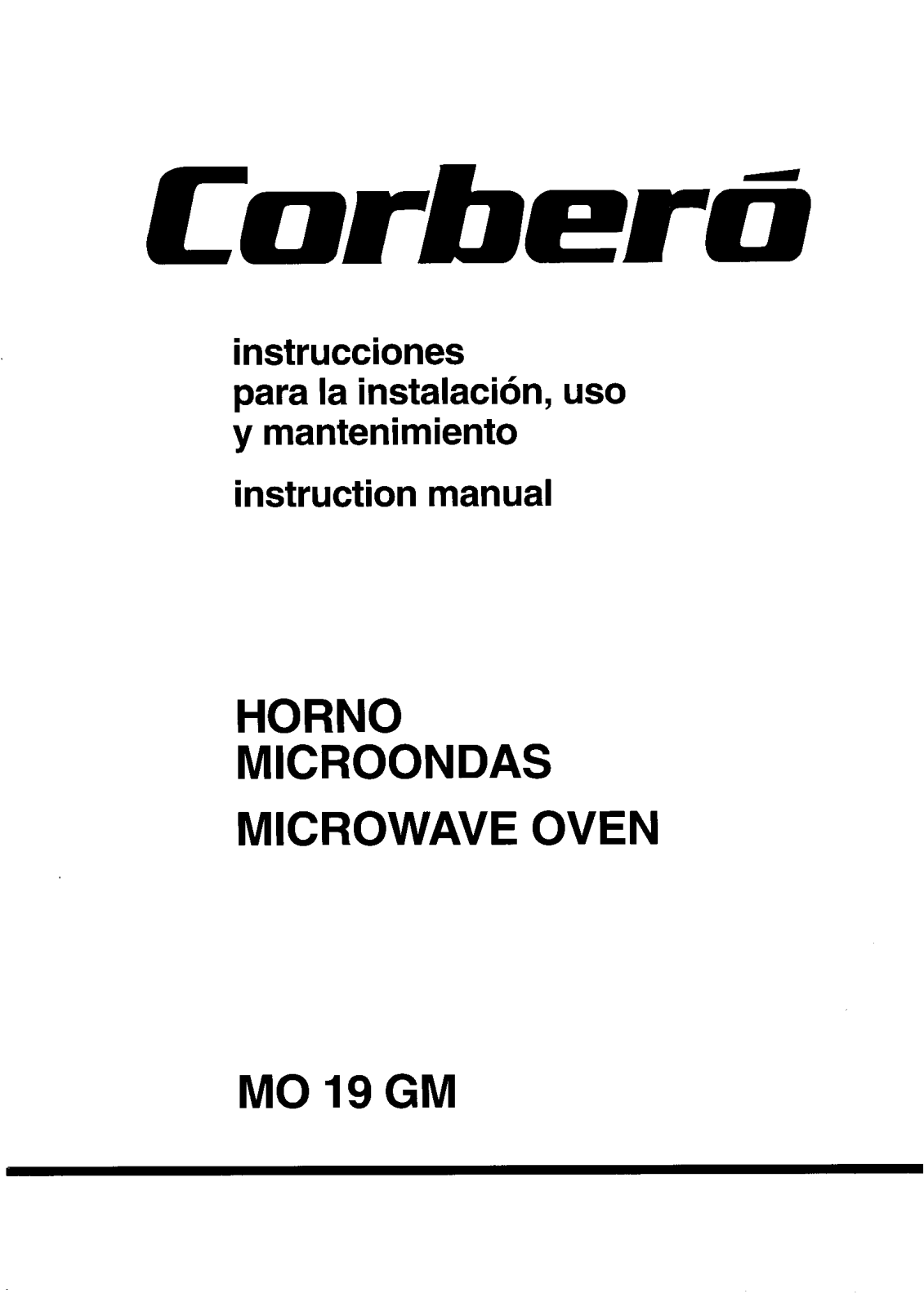 Corbero MO19GM User Manual