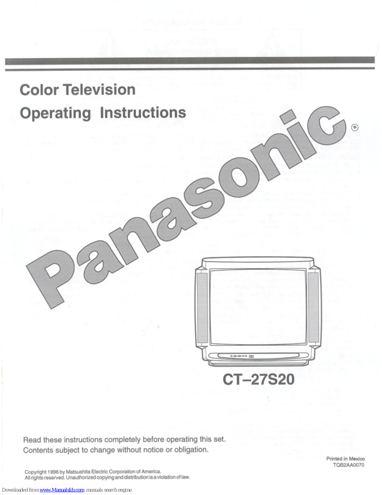 Panasonic CT27S20U - 27