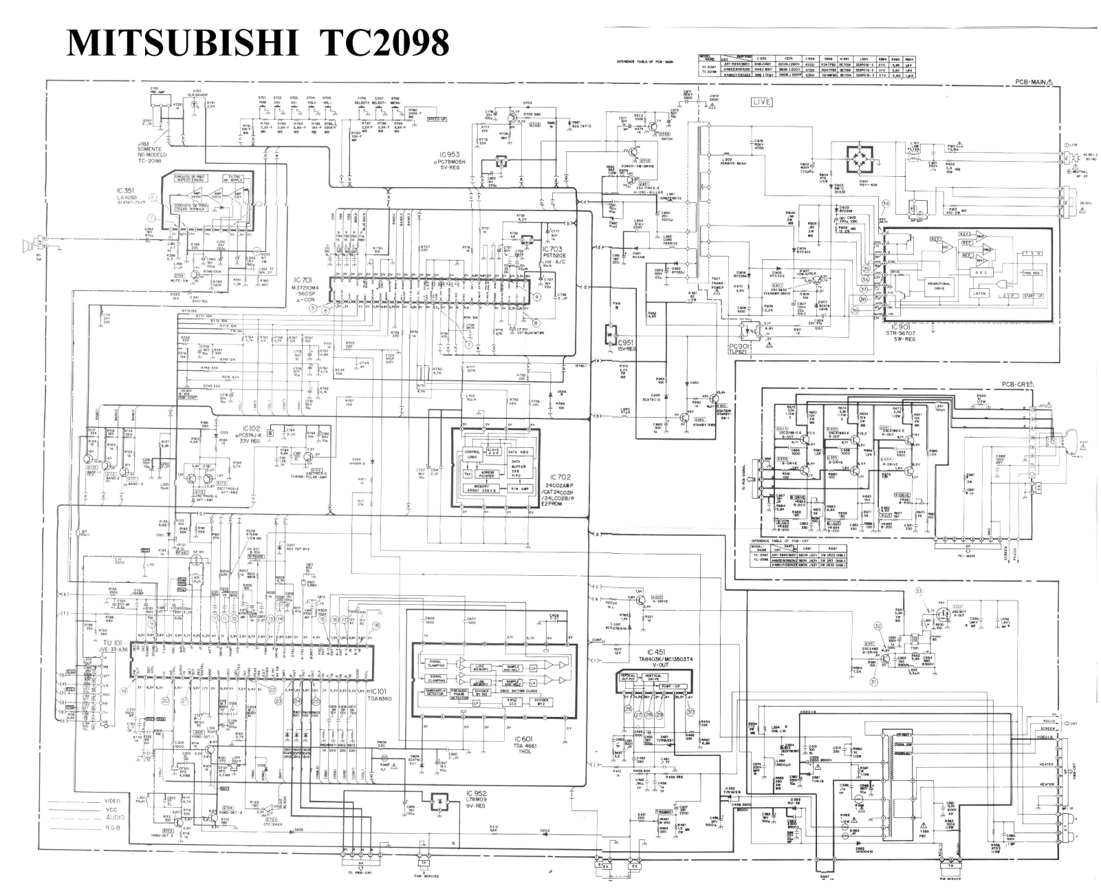 Mitsubishi TC2098 Schematic