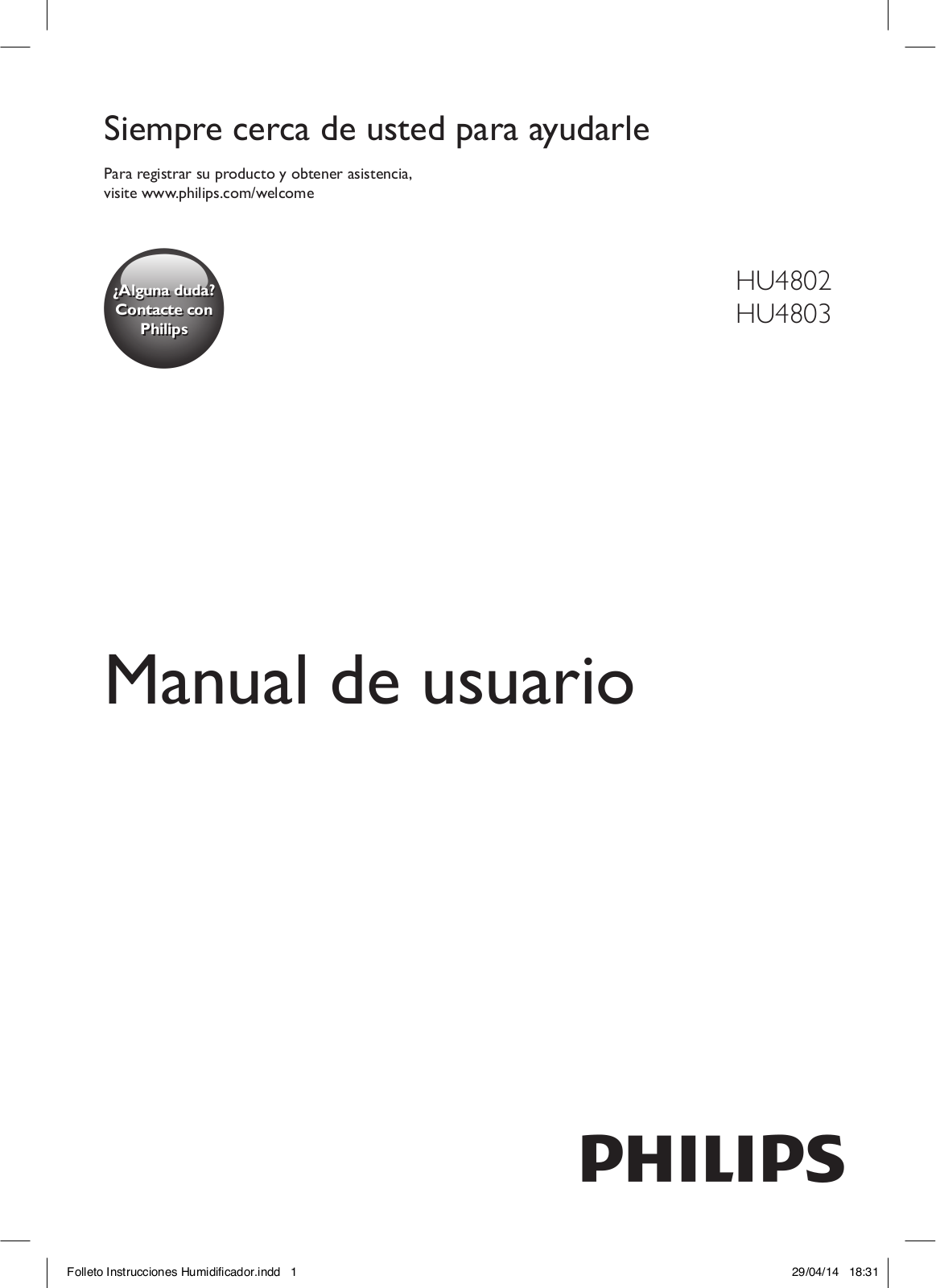 Philips HU4802, HU4803 User manual