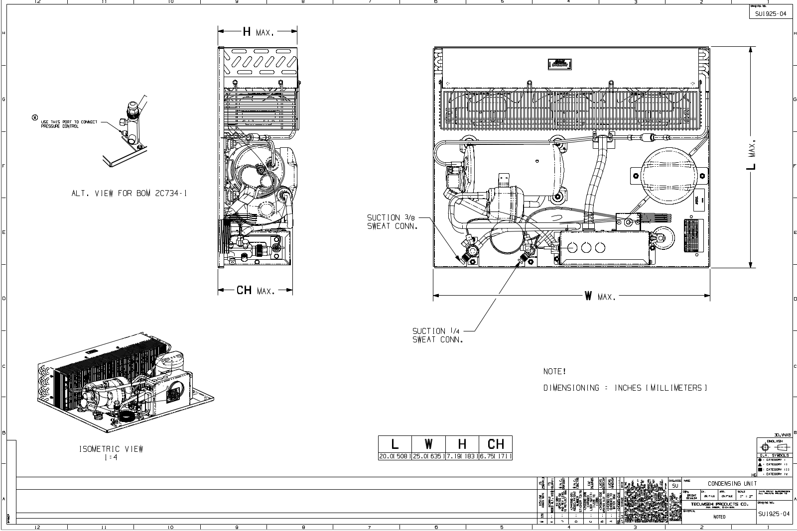 Tecumseh HGA9462ZXDXM Drawing Data