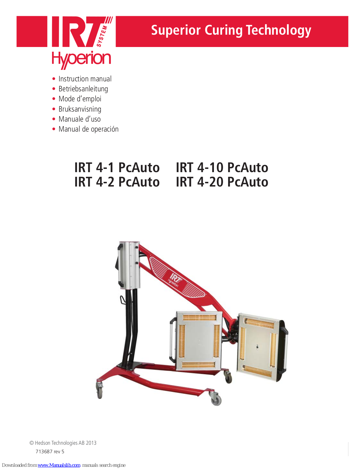 IRT Hyperion IRT 4-1 PcAuto, IRT 4-2 PcAuto, IRT 4-10 PcAuto, IRT 4-20 PcAuto Instruction Manual